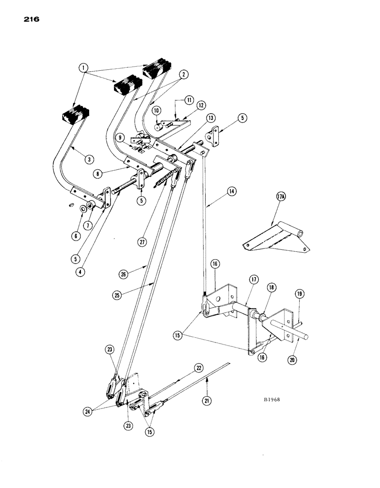 Схема запчастей Case IH 1660 - (216) - BRAKE AND CLUTCH PEDALS (14) - MAIN GEARBOX & DRIVE