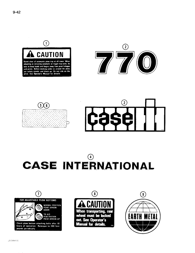 Схема запчастей Case IH 770 - (9-42) - DECALS, CASE IH 