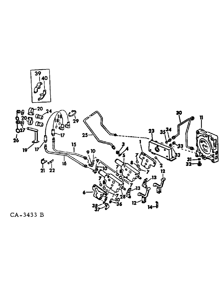 Схема запчастей Case IH 2500 - (10-38) - HYDRAULICS, AUXILIARY VALVES AND TUBES, SERIAL NO. 113209 AND BELOW (07) - HYDRAULICS