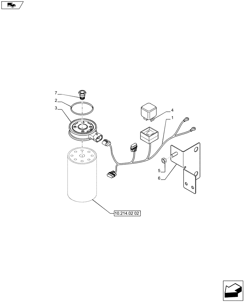 Схема запчастей Case IH PUMA 230 - (55.100.1201) - FUEL HEATER (55) - ELECTRICAL SYSTEMS
