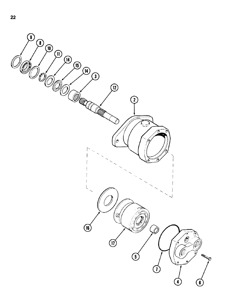 Схема запчастей Case IH 750 - (22) - HYDRAULICS, REAR DRIVE MOTOR 