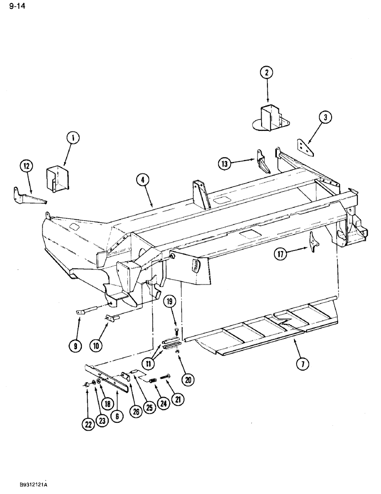 Схема запчастей Case IH 3309 - (9-14) - HEADER FRAME (03) - CHASSIS/MOUNTED EQUIPMENT