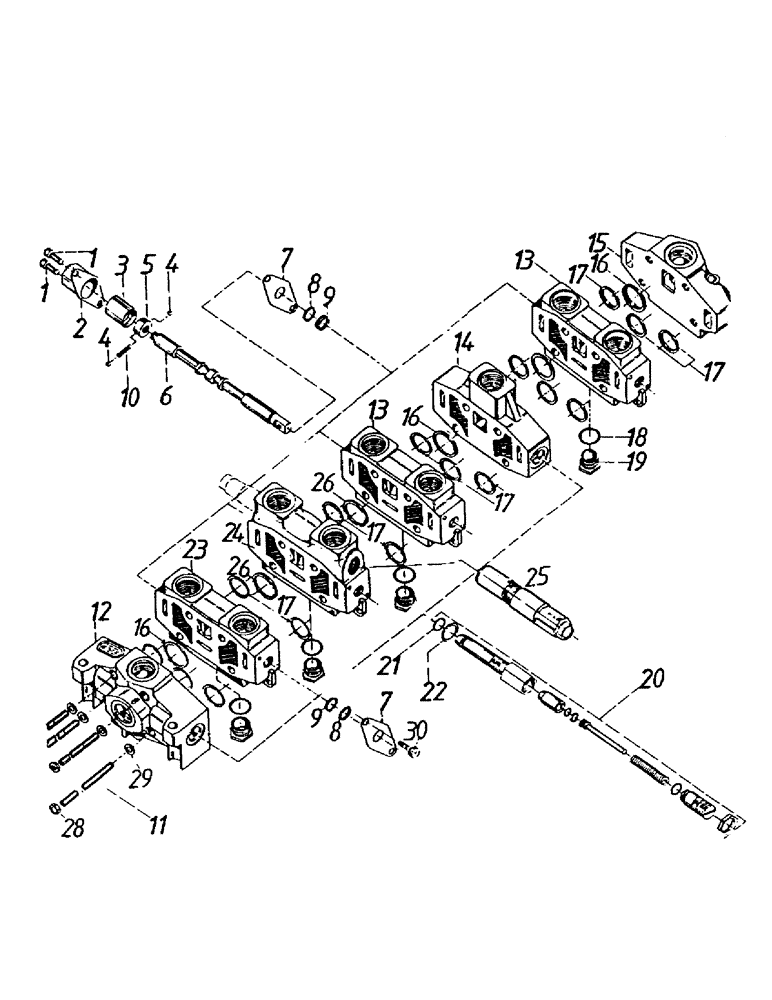 Схема запчастей Case IH 7000 - (B04-10) - HYDRAULICS, VALVE, TOPPER, ELEVATOR & SIDETRIM KNIVES Hydraulic Components & Circuits