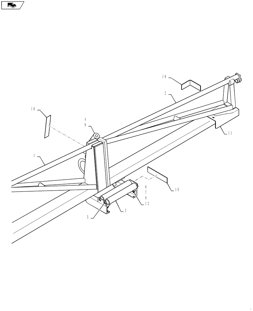 Схема запчастей Case IH 610 - (39.130.05) - 70-FOOT BOOM ASSEMBLY, LH (39) - FRAMES AND BALLASTING