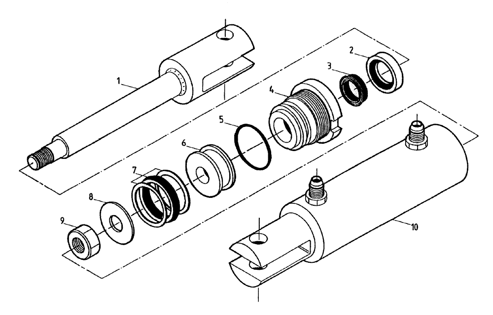 Схема запчастей Case IH 7700 - (B01[55A]) - HYDRAULIC CYLINDER {EXTRACTOR BIN FLAP} Hydraulic Components & Circuits