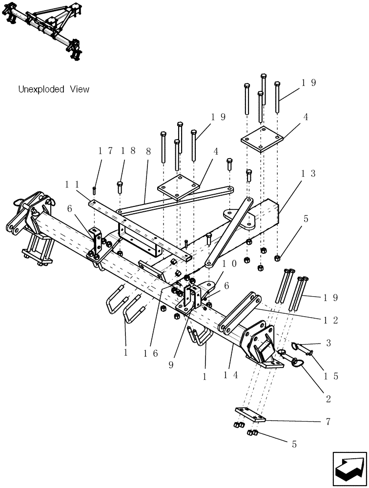 Схема запчастей Case IH 2280 - (39.110.07) - ATX FIELD HITCH - 10" SPACING (39) - FRAMES AND BALLASTING