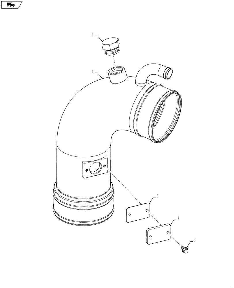 Схема запчастей Case IH 5130 - (10.202.01[03]) - AIR CLEANER, AIR INTAKE TUBE ASSEMBLY 5130 T2/T4 (10) - ENGINE