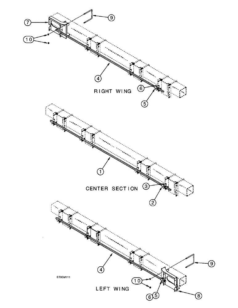 Схема запчастей Case IH 955 - (9B-54) - SEED, DRY FERTILIZER AND GRANULAR CHEMICAL DRIVES, 12 ROW WIDE - FRONT FOLD (09) - CHASSIS/ATTACHMENTS