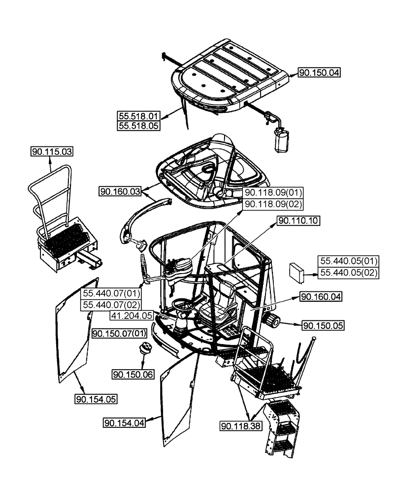 Схема запчастей Case IH 8010 - (00.000.90[01]) - PICTORIAL INDEX - CAB (00) - GENERAL & PICTORIAL INDEX