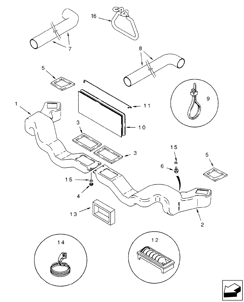 Схема запчастей Case IH 2577 - (50.200.13) - HEATER - AIR CONDITIONING - LOUVERS AND AIR DUCTS (50) - CAB CLIMATE CONTROL