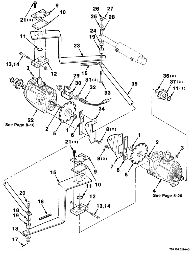 Схема запчастей Case IH 8880HP - (08-016) - TRANSMISSION CONTROL AND MOTOR MOUNTING ASSEMBLIES (S.N CFH0155380 AND LATER) (35) - HYDRAULIC SYSTEMS