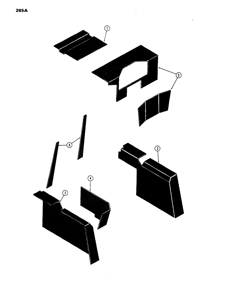Схема запчастей Case IH 1070 - (265A) - CAB, ACOUSTICAL COVERS, HINSON (09) - CHASSIS/ATTACHMENTS
