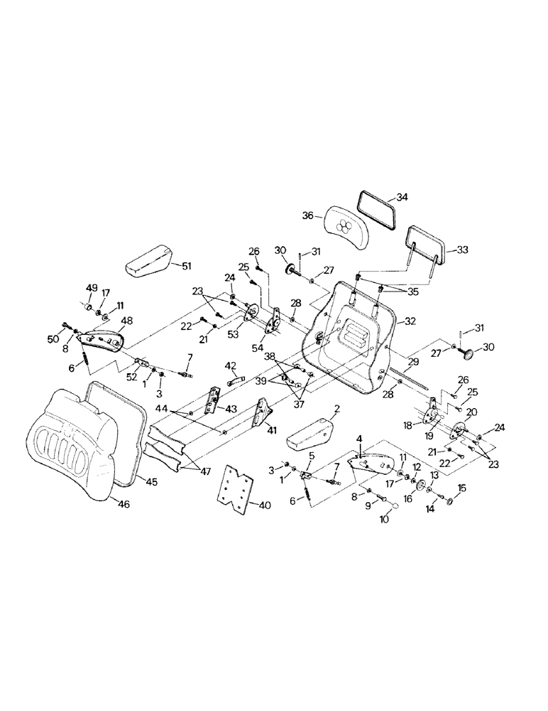 Схема запчастей Case IH KP-525 - (01-14) - SEAT ASSEMBLY, BACK CUSHION & ARMREST (10) - CAB