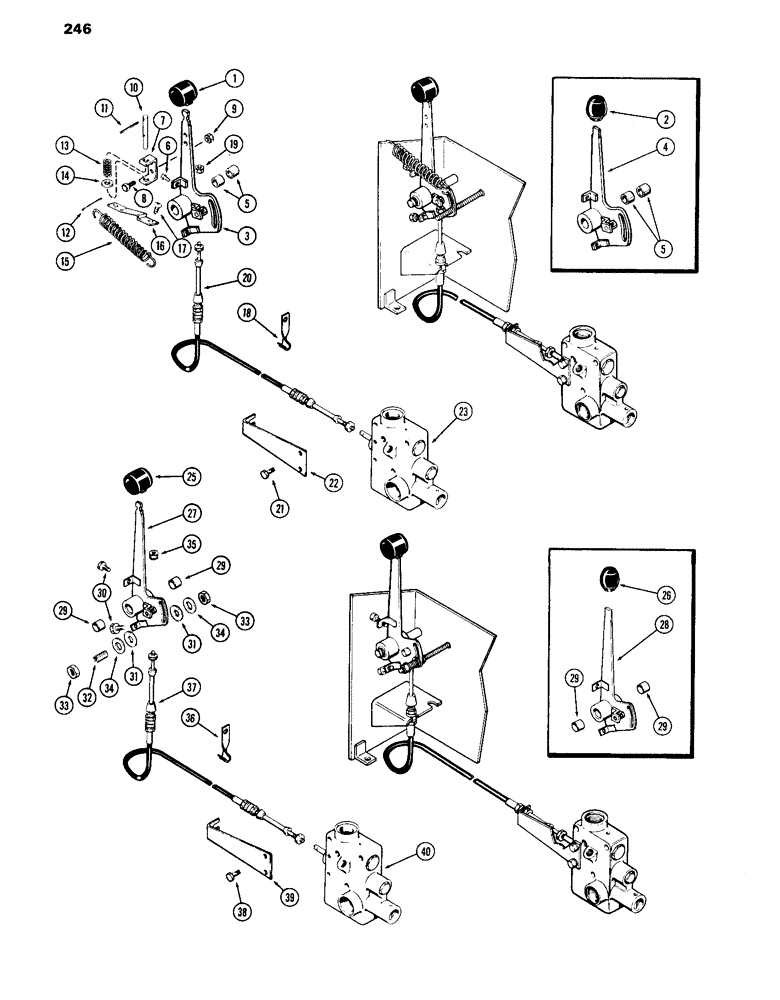 Схема запчастей Case IH 870 - (246) - P.T.O. CONTROL LINKAGE, WITH POSITIVE ON-OFF (06) - POWER TRAIN