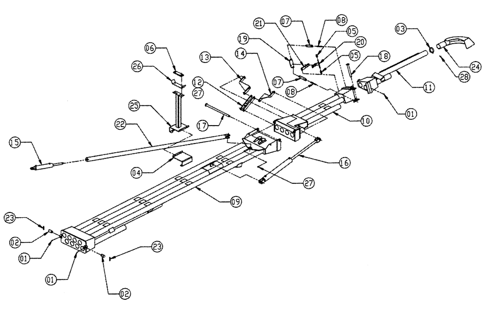 Схема запчастей Case IH FLEX-AIR - (04-002) - BOOM GROUP Boom Group