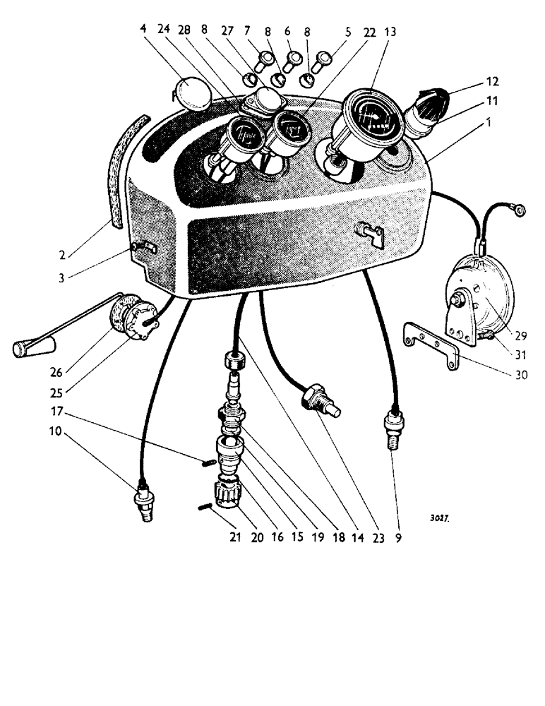 Схема запчастей Case IH 880B - (080) - INSTRUMENTS AND PANEL Engine Controls & Instruments