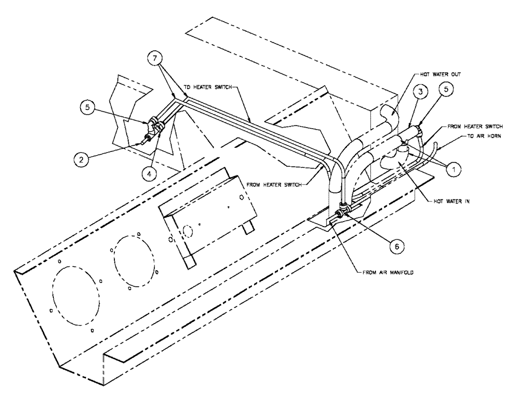 Схема запчастей Case IH FLX4330 - (01-012) - HEAT CIRCUIT COMPONENTS (FLX 4375, FLX 4330, FLX 4300) (10) - CAB