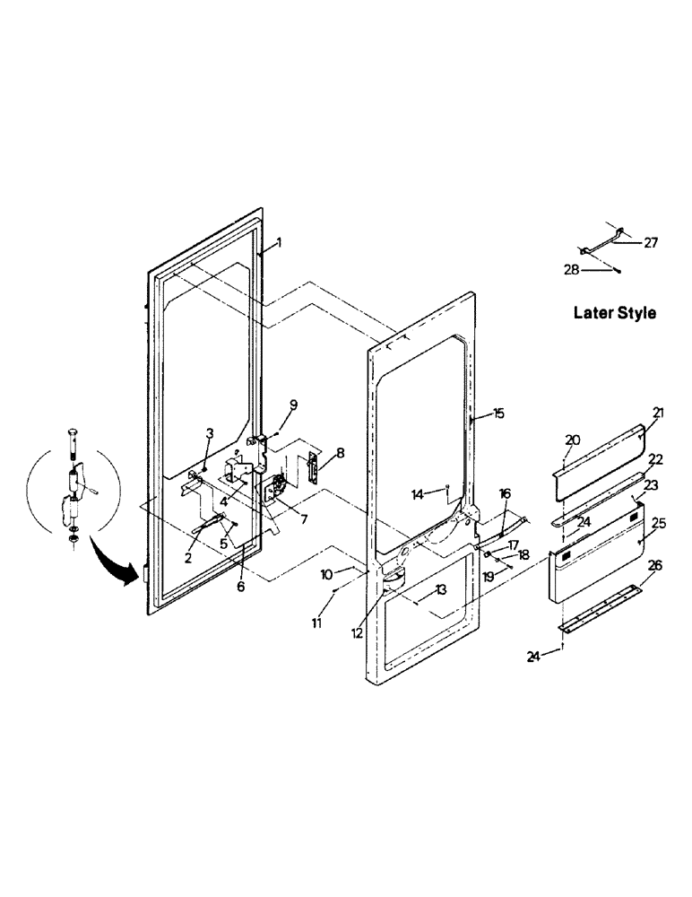 Схема запчастей Case IH PTA270 - (01-05) - DOOR ASSEMBLY (10) - CAB