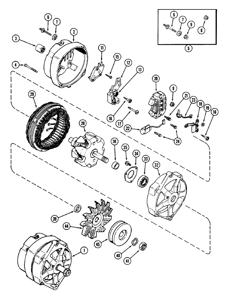 Схема запчастей Case IH 2090 - (4-142) - A167155 ALTERNATOR (04) - ELECTRICAL SYSTEMS