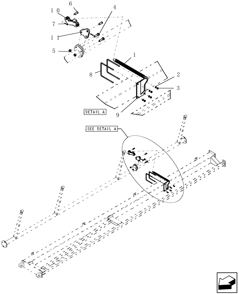 Схема запчастей Case IH SRX100 - (L.20.A[19]) - WHEELED BOOM - SPRING ASSIST L - Field Processing
