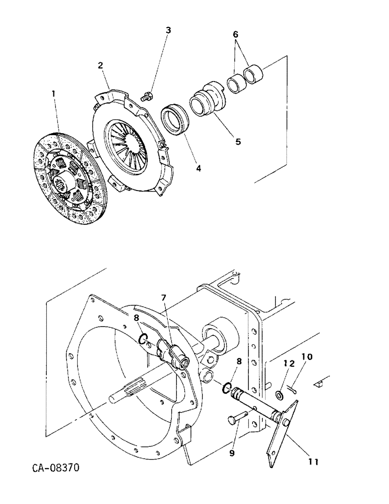 Схема запчастей Case IH 254 - (07-06) - DRIVE TRAIN, CLUTCH, 244 AND 254 (04) - Drive Train