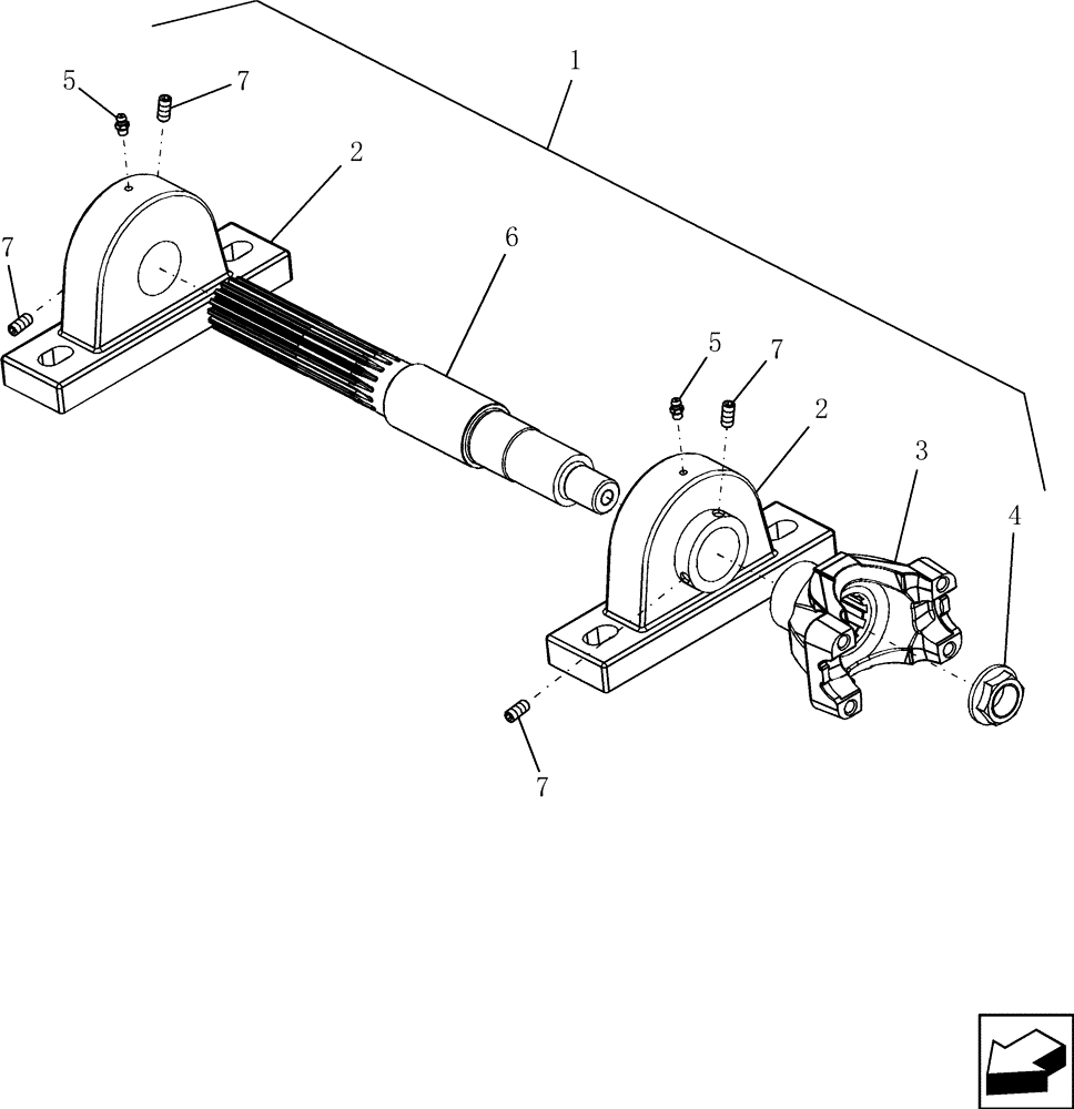Схема запчастей Case IH 8010 - (60.120.11[02]) - DRIVE SHAFT, LOWER - FEEDER / HEADER (60) - PRODUCT FEEDING