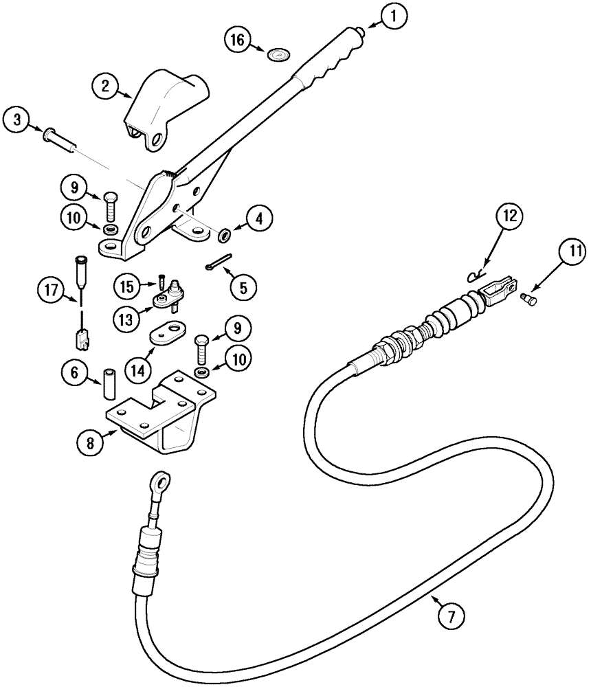 Схема запчастей Case IH MX150 - (07-02) - PARKING BRAKE CONTROLS (33) - BRAKES & CONTROLS