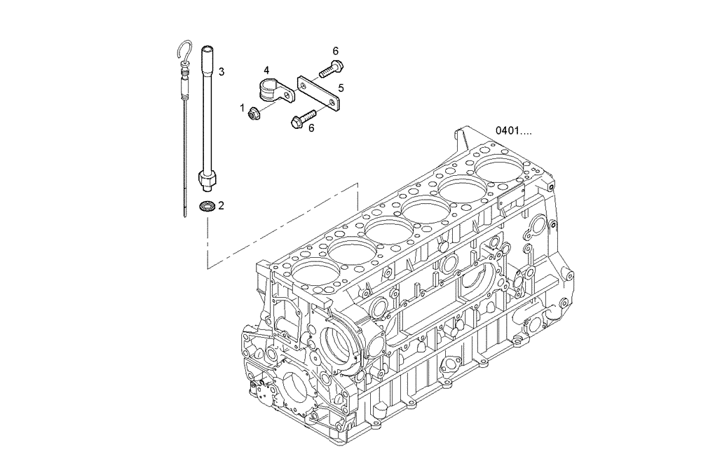 Схема запчастей Case IH F3CE0684E E004 - (2712.029) - OIL DIPSTICK PIPE 