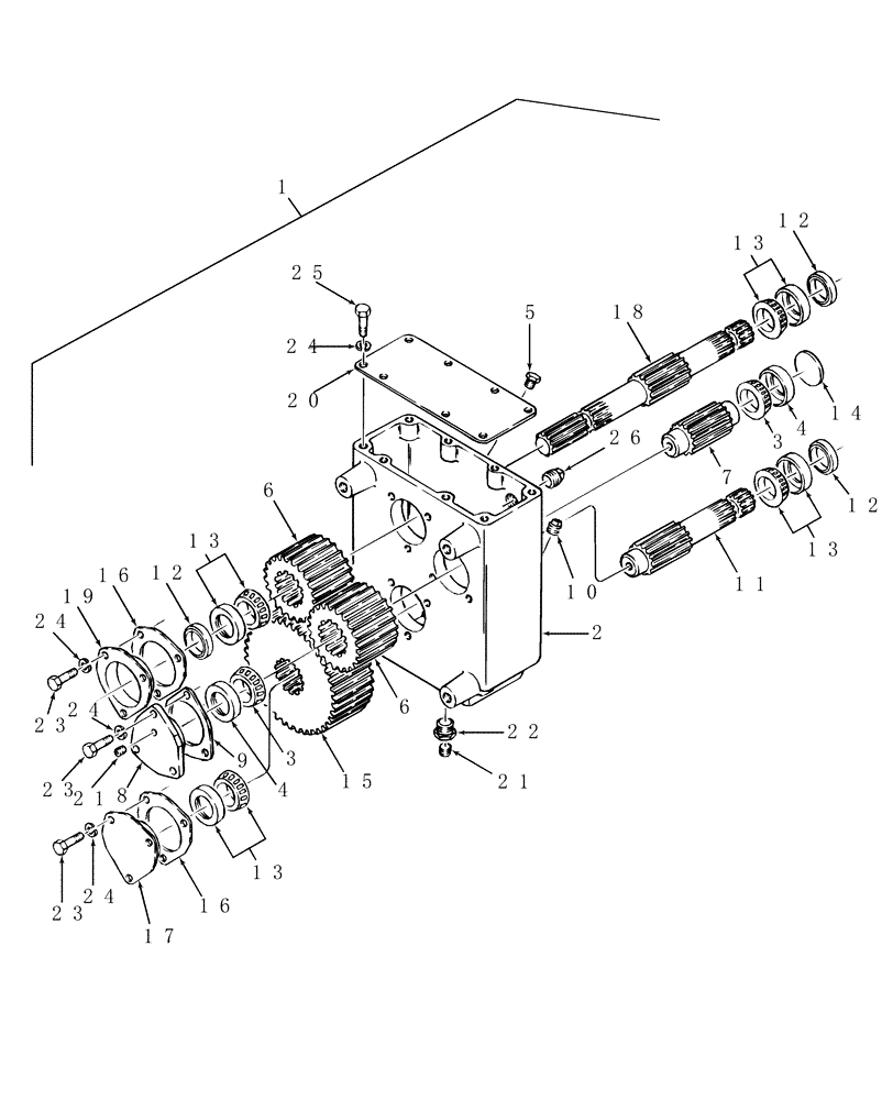 Схема запчастей Case IH DC102 - (03.01) - GEARBOX, STEP UP (03) - MAIN GEARBOX