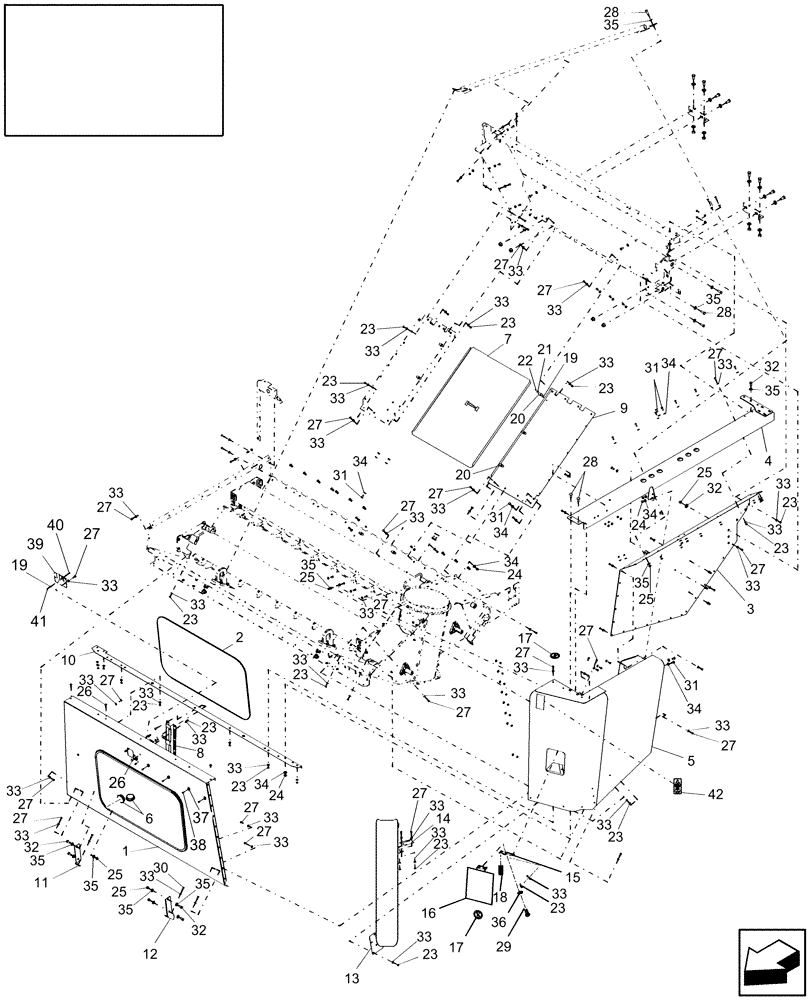 Схема запчастей Case IH AFX8010 - (K.60.B.72[1]) - GRAIN TANK, L.H. & FRONT K - Crop Processing