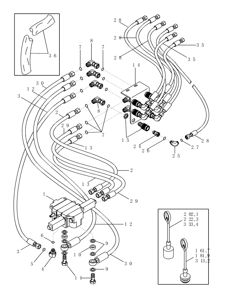 Схема запчастей Case IH LX162 - (08-04) - HYDRAULICS - 3 FUNCTION STANDARD QUICK COUPLER (08) - HYDRAULICS