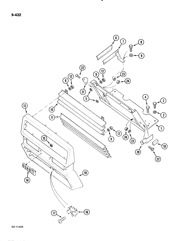 Схема запчастей Case IH 885 - (9-432) - RADIATOR GRILLE (09) - CHASSIS/ATTACHMENTS