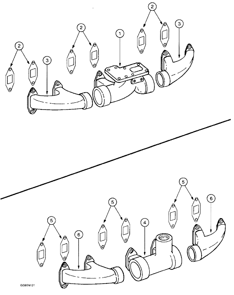 Схема запчастей Case IH DT-407 - (7-68) - EXHAUST MANIFOLDS 