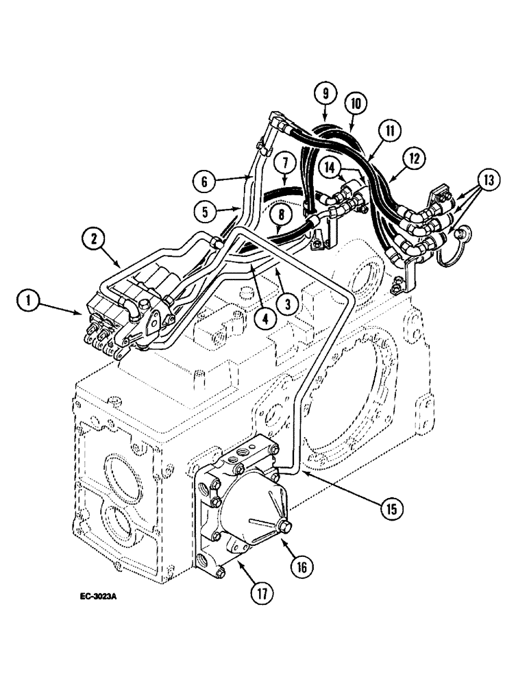 Схема запчастей Case IH 895 - (1-26) - PICTORIAL INDEX, TRACTOR WITHOUT CAB, REMOTE AUXILIARY CONTROL VALVES (00) - PICTORIAL INDEX
