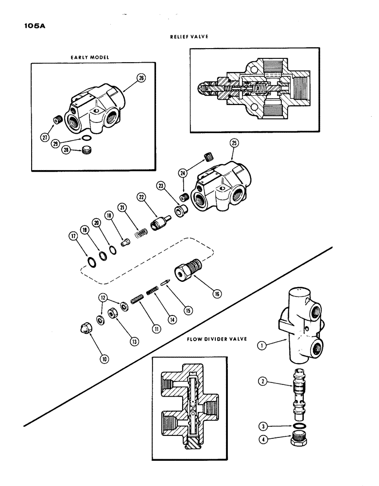 Схема запчастей Case IH 1200 - (105A) - DIVIDER VALVE (05) - STEERING