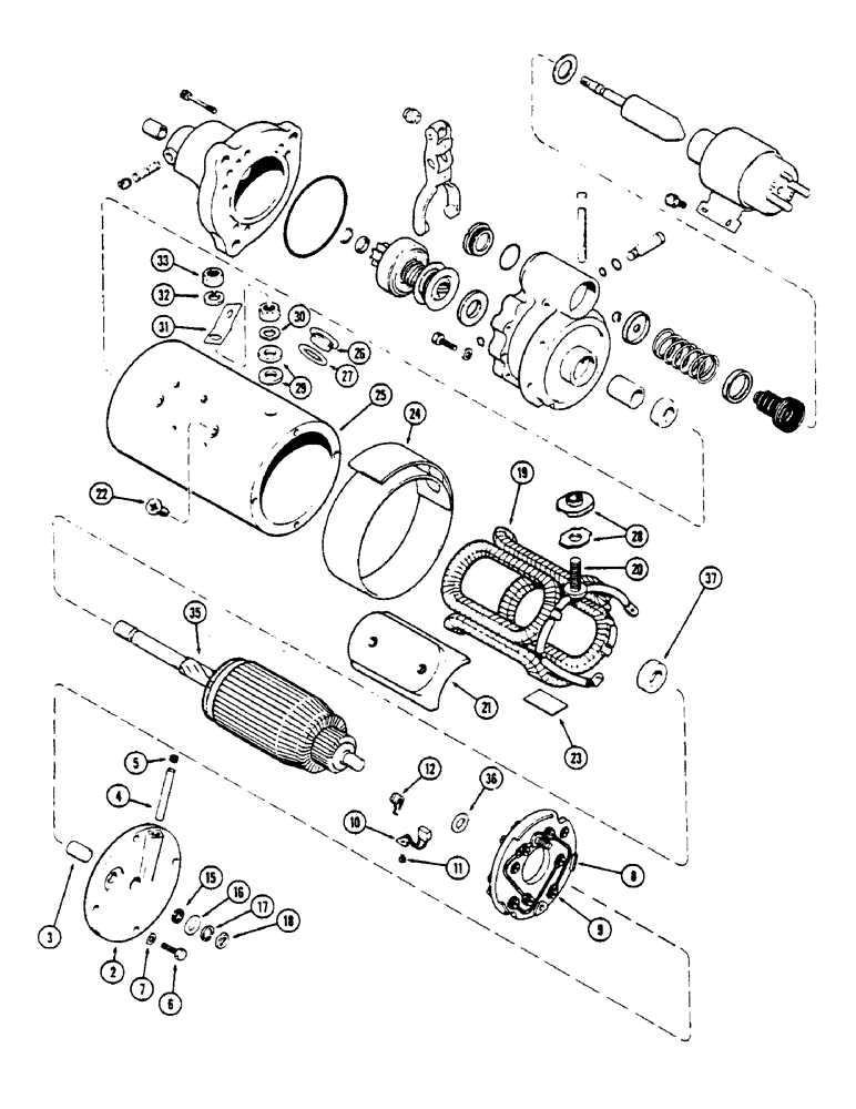 Схема запчастей Case IH 1175 - (063C) - A64907 STARTER, USED TRACTOR SERIAL NUMBERS 8896753 TO 8814501 (04) - ELECTRICAL SYSTEMS