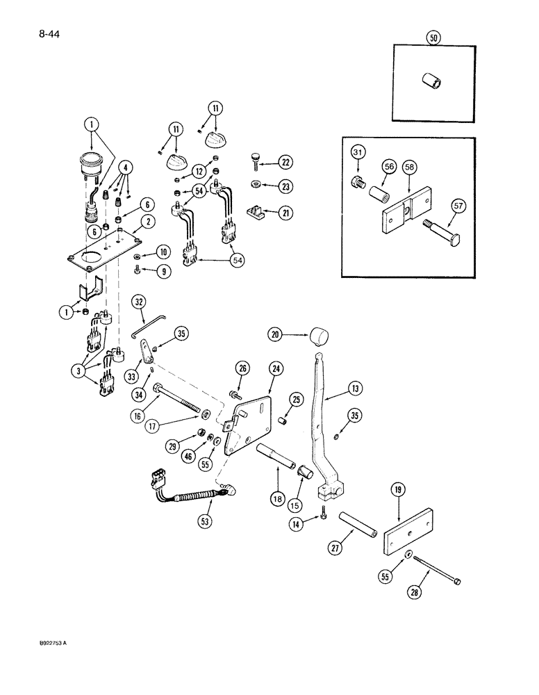 Схема запчастей Case IH 7130 - (8-044) - HITCH CONTROL (08) - HYDRAULICS