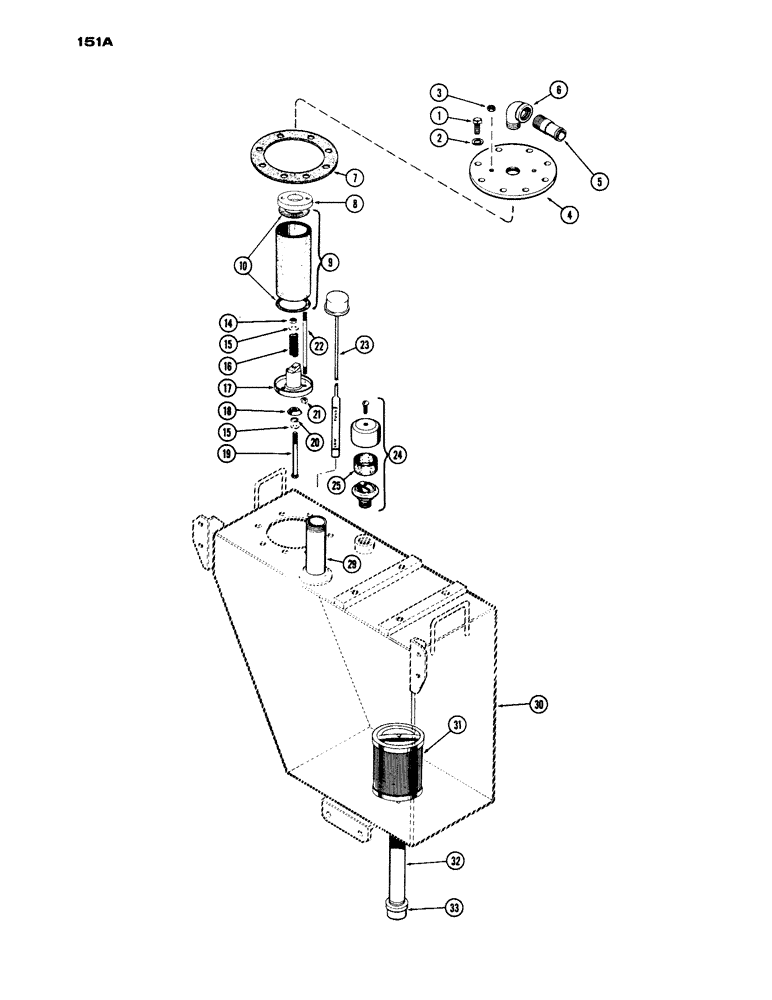 Схема запчастей Case IH 1200 - (151A) - L12699 HYDRAULIC OIL RESERVOIR AND FILTER, FIRST USED TRACTOR SERIAL NUMBER 9806321 (08) - HYDRAULICS