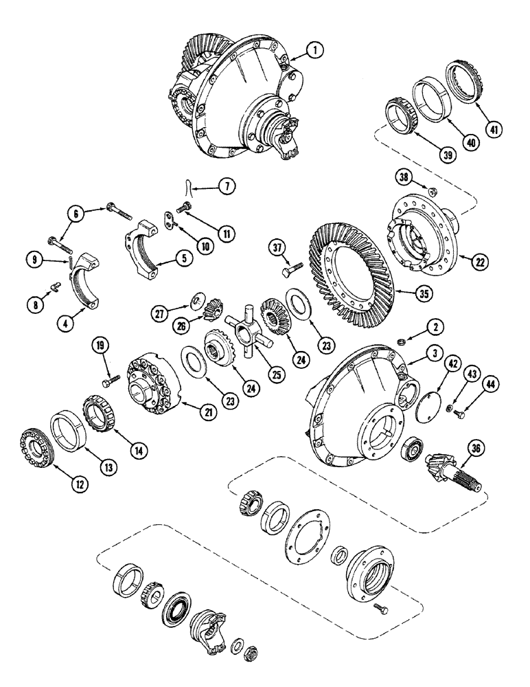 Схема запчастей Case IH 4694 - (6-252) - REAR AXLE DIFFERENTIAL AND CARRIER, AXLE SERIAL NO. 13015953 AND AFTER (06) - POWER TRAIN