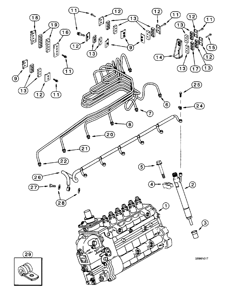 Схема запчастей Case IH 2188 - (3-03A) - FUEL INJECTION SYSTEM, 6TA-830 EMISSION CERTIFIED ENGINE, COMBINE P.I.N. JJC0191483 AND AFTER (02) - FUEL SYSTEM