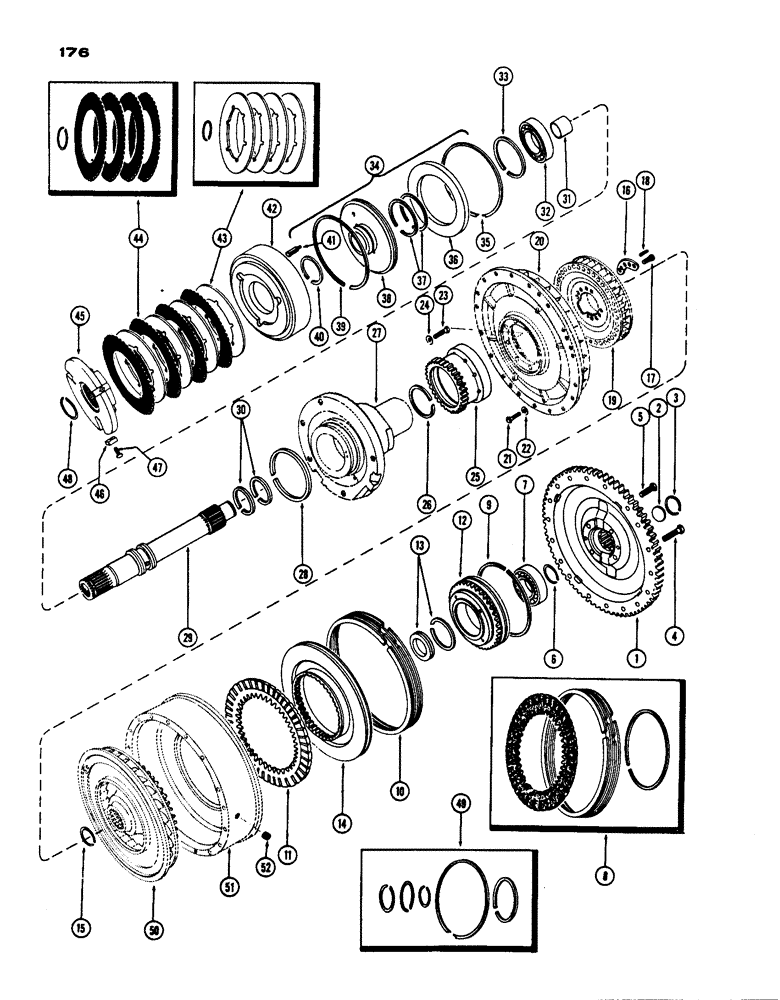 Схема запчастей Case IH 530 - (176) - CASE-O-MATIC, TORQUE CONVERTER PARTS, PRIOR TO S/N 8262800 (06) - POWER TRAIN
