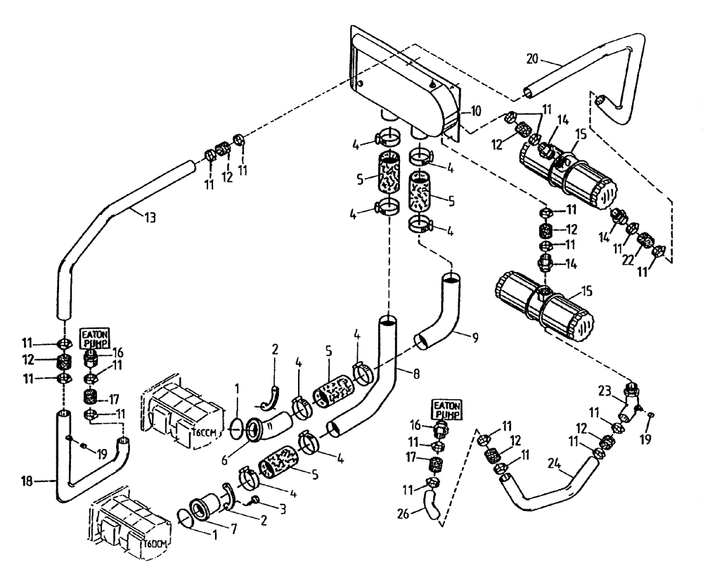Схема запчастей Case IH 7700 - (B05[37A]) - HYDRAULIC SUCTION LINES {HAGGLUNDS} {PRIMARY VARIABLE EXTRACTOR} Hydraulic Components & Circuits