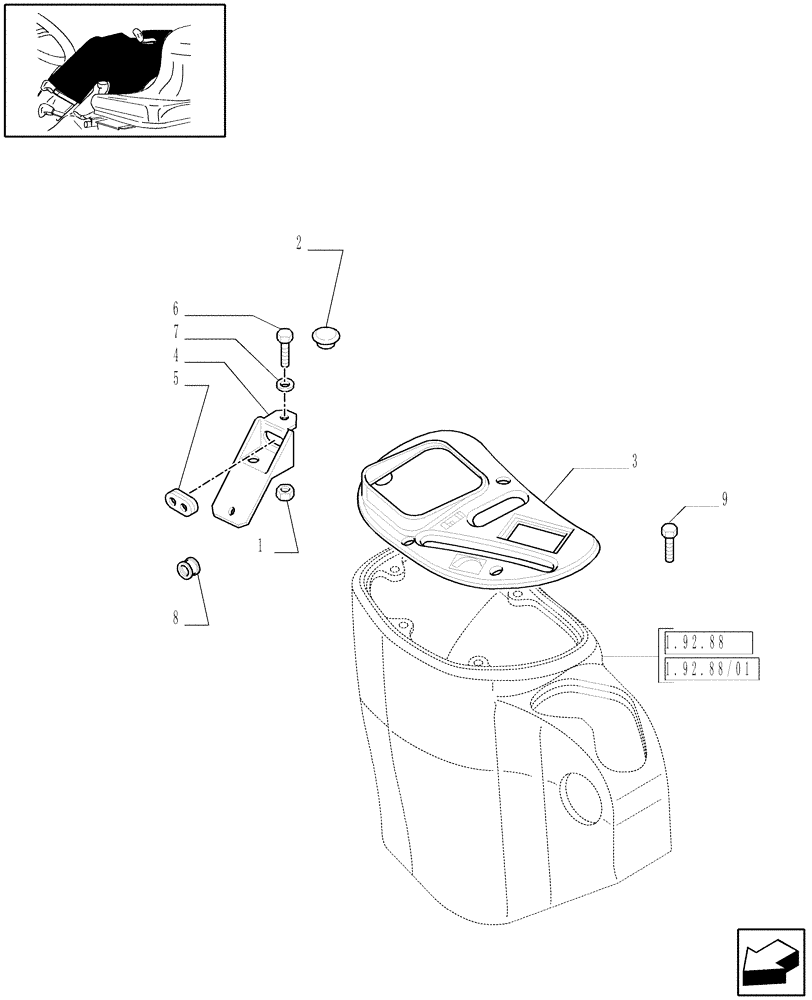 Схема запчастей Case IH JX1095C - (719722010[02]) - (DIA KIT) JOYSTICK FOR REAR REMOTES (18) - VARIATIONS