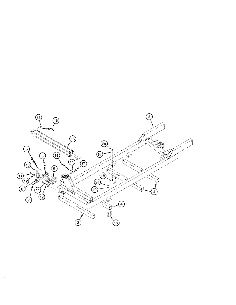 Схема запчастей Case IH 4200 - (09-06) - FLEX FOLD WING FRAMES, 20 FT 8 INCH MULCH FINISHER (09) - CHASSIS/ATTACHMENTS