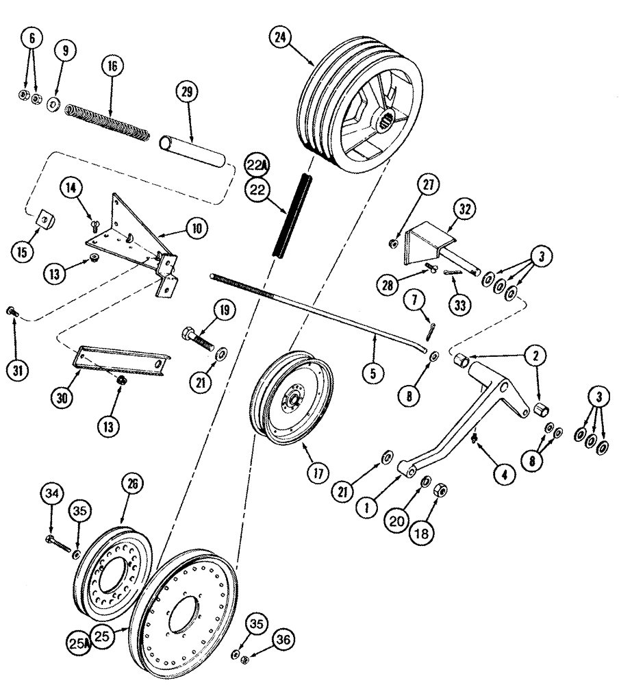 Схема запчастей Case IH 2388 - (09A-01) - BELT DRIVE - JACKSHAFT, FAN (13) - FEEDER