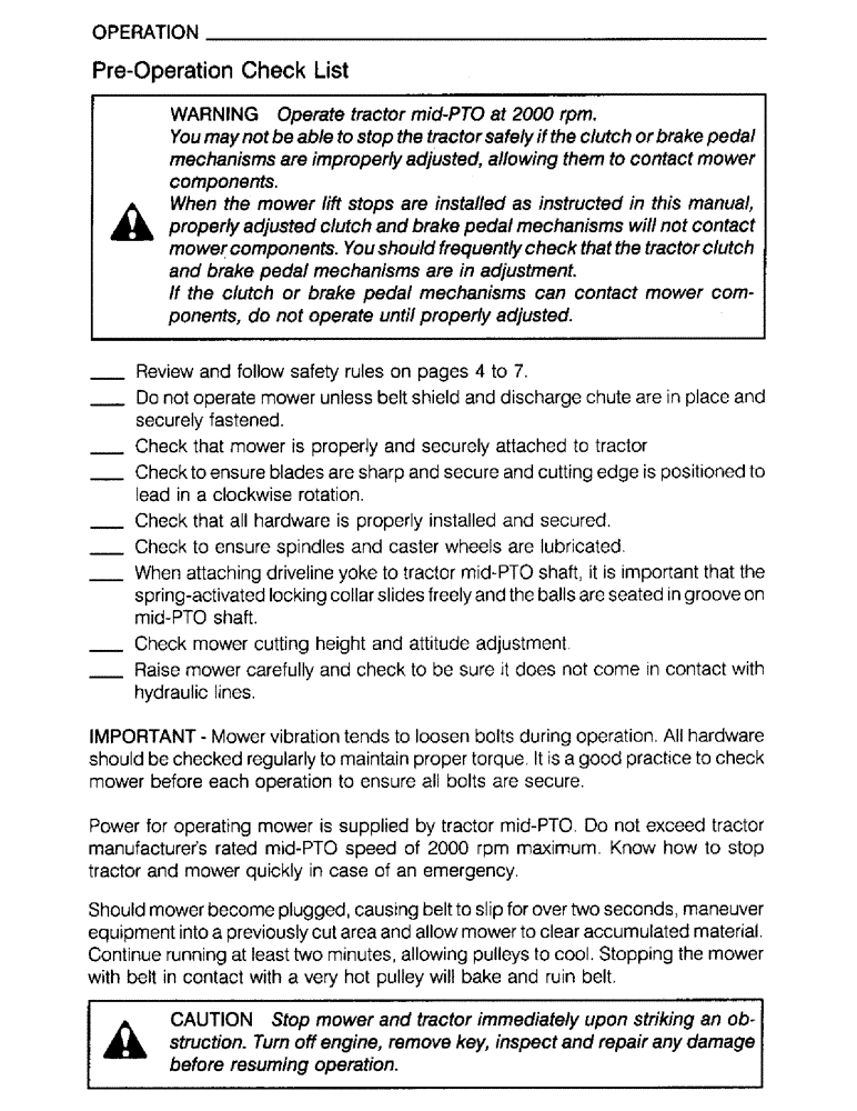 Схема запчастей Case IH M172 - (14) - OPERATION, PRE-OPERATION CHECK LIST (05) - SERVICE & MAINTENANCE