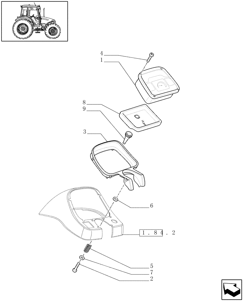 Схема запчастей Case IH JX65 - (1.92.0[16]) - CAB - MULTIPLE INDICATOR INSTRUMENT (10) - OPERATORS PLATFORM/CAB