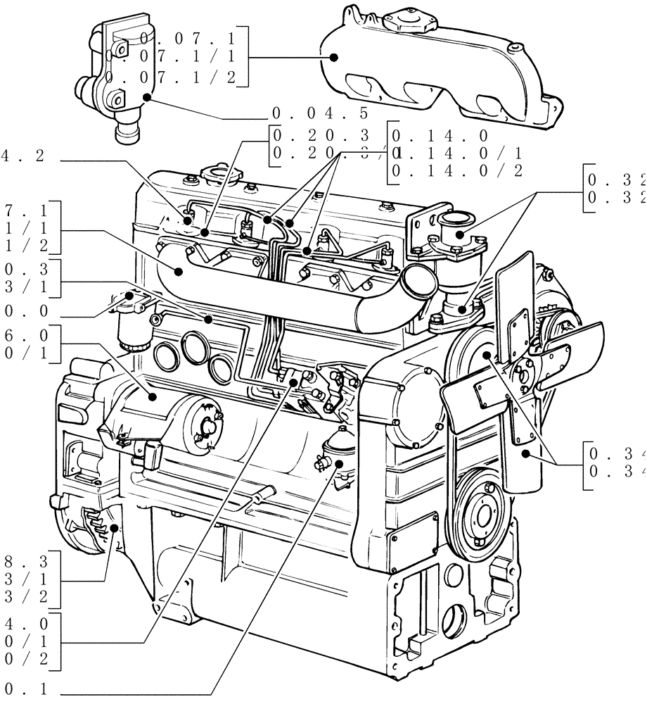 Схема запчастей Case IH JX95 - (SEC. 01[02]) - ENGINE (00) - GENERAL