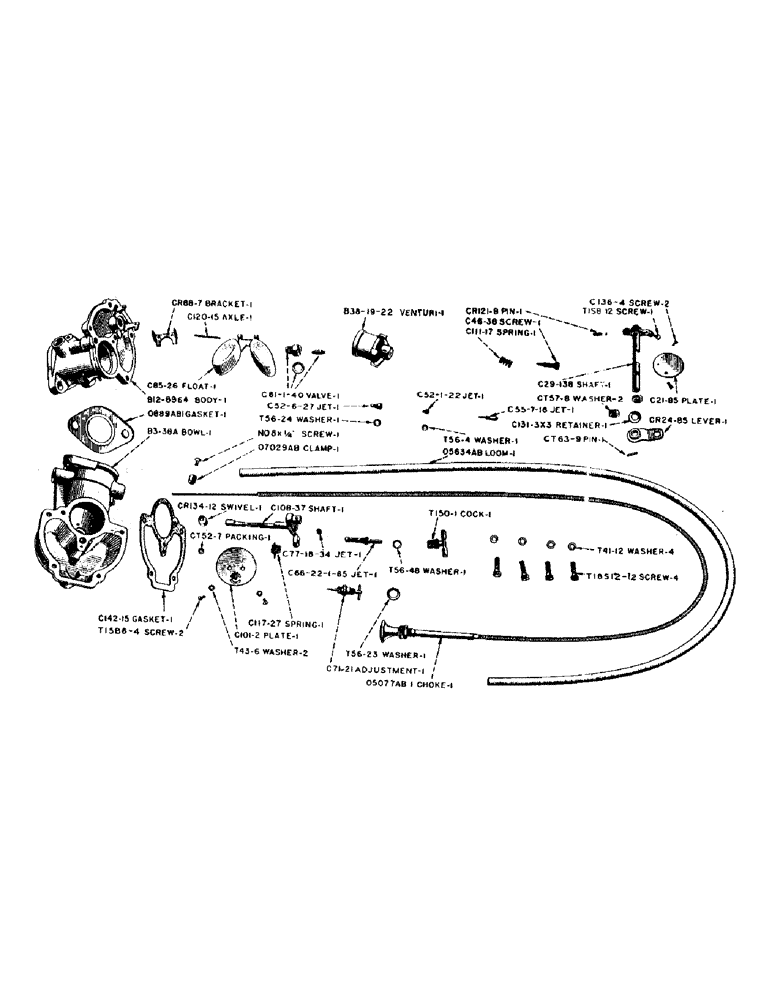 Схема запчастей Case IH DC-SERIES - (022) - O4990AB ZENITH CARBURETOR, MODEL NUMBER 62AJX9 - OUTLINE NUMBER 8964 D, DC, DO, DV (03) - FUEL SYSTEM