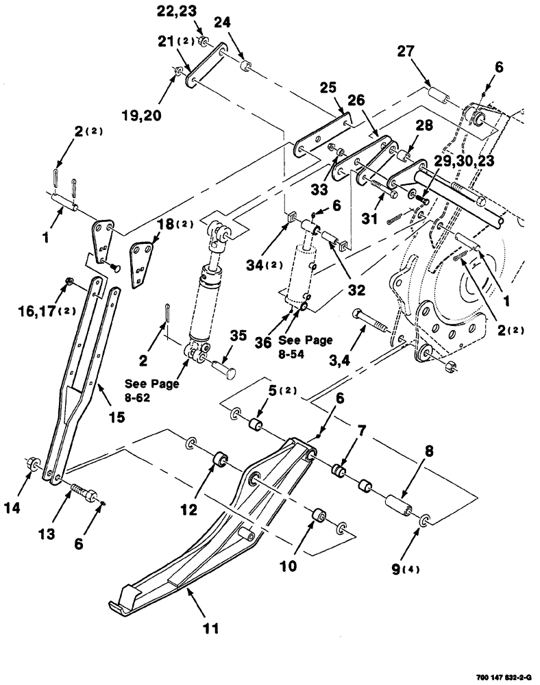 Схема запчастей Case IH 8860 - (07-76) - LIFT ARM AND FLOTATION ASSEMBLIES (8860HP CONTINUED) (58) - ATTACHMENTS/HEADERS